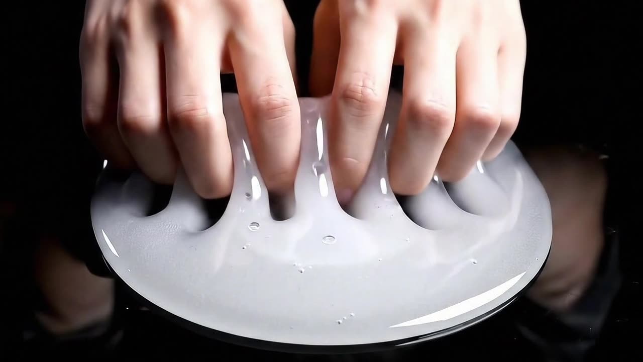Clear white slime ASMR #satisfying #asmr #asmrvideo #darkhumor
