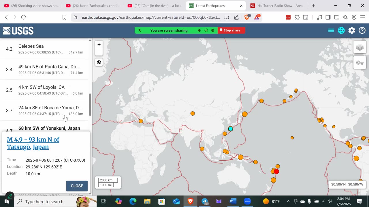 Flash Floods in Texas and Earthquakes Shaking Japan