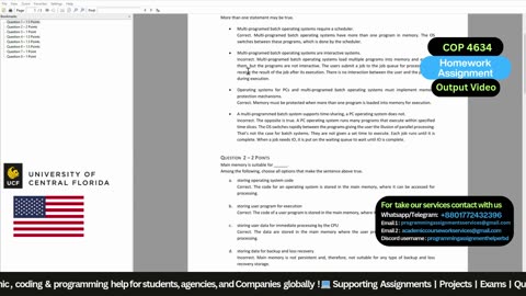 Student Work(Assignment) | COP 4634 Output Project - Systems & Networks I | UCF