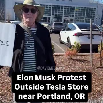 Liberals had a MASSIVE protest at a Tesla store