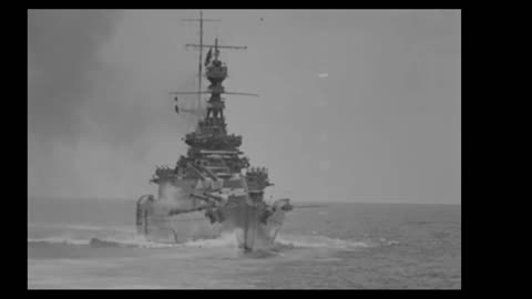 HMS Hood Firing with gun sounds