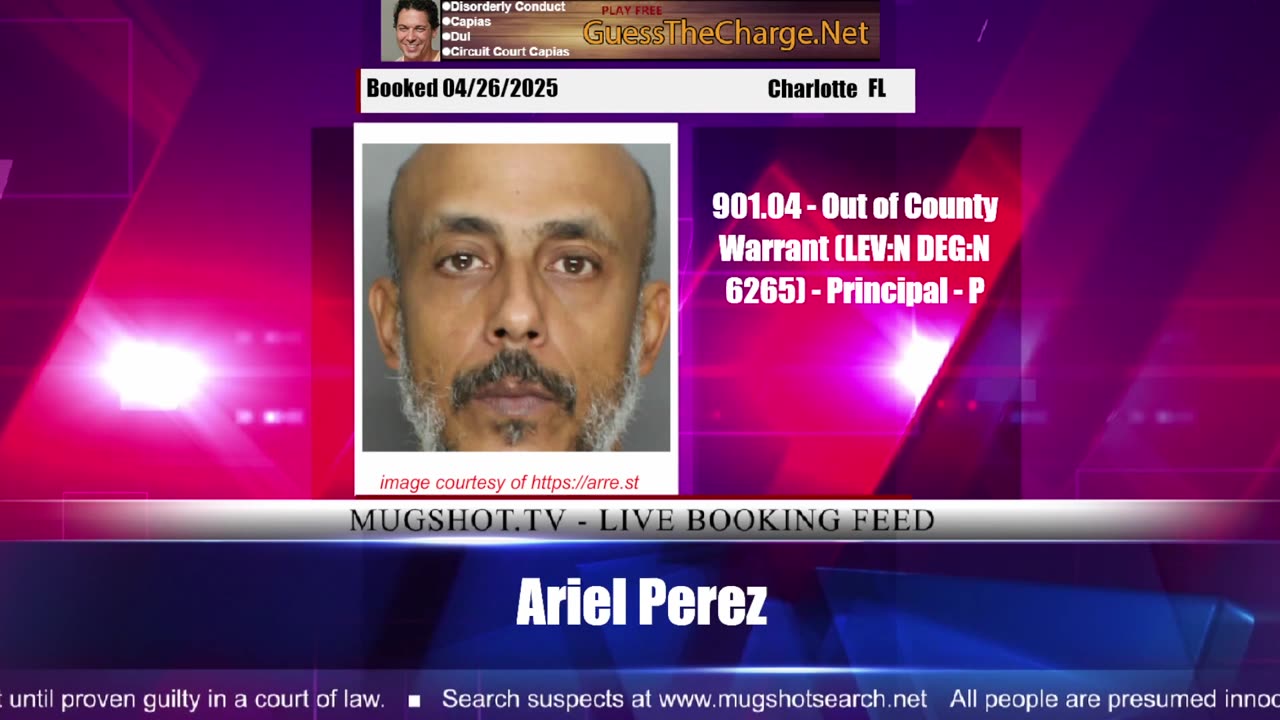 Mugshot TV - Live Arrest Booking Video Stream