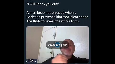 A man becomes enraged when a Christian proves to him that Islam needs The Bible to reveal truth