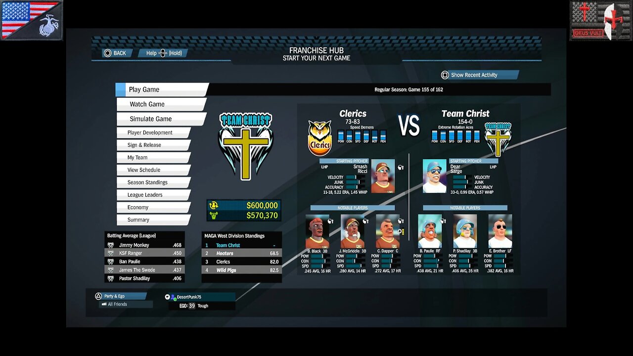 Based Sportsball 2025: Regular Season - Game #155 [Team Christ vs. Clerics]