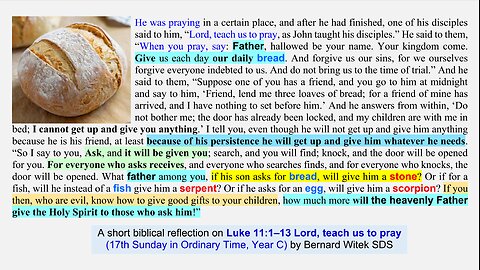 Luke 11:1–13 Lord, teach us to pray