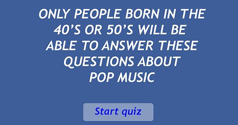 You only stand a chance if you are born in the 40's or 50's