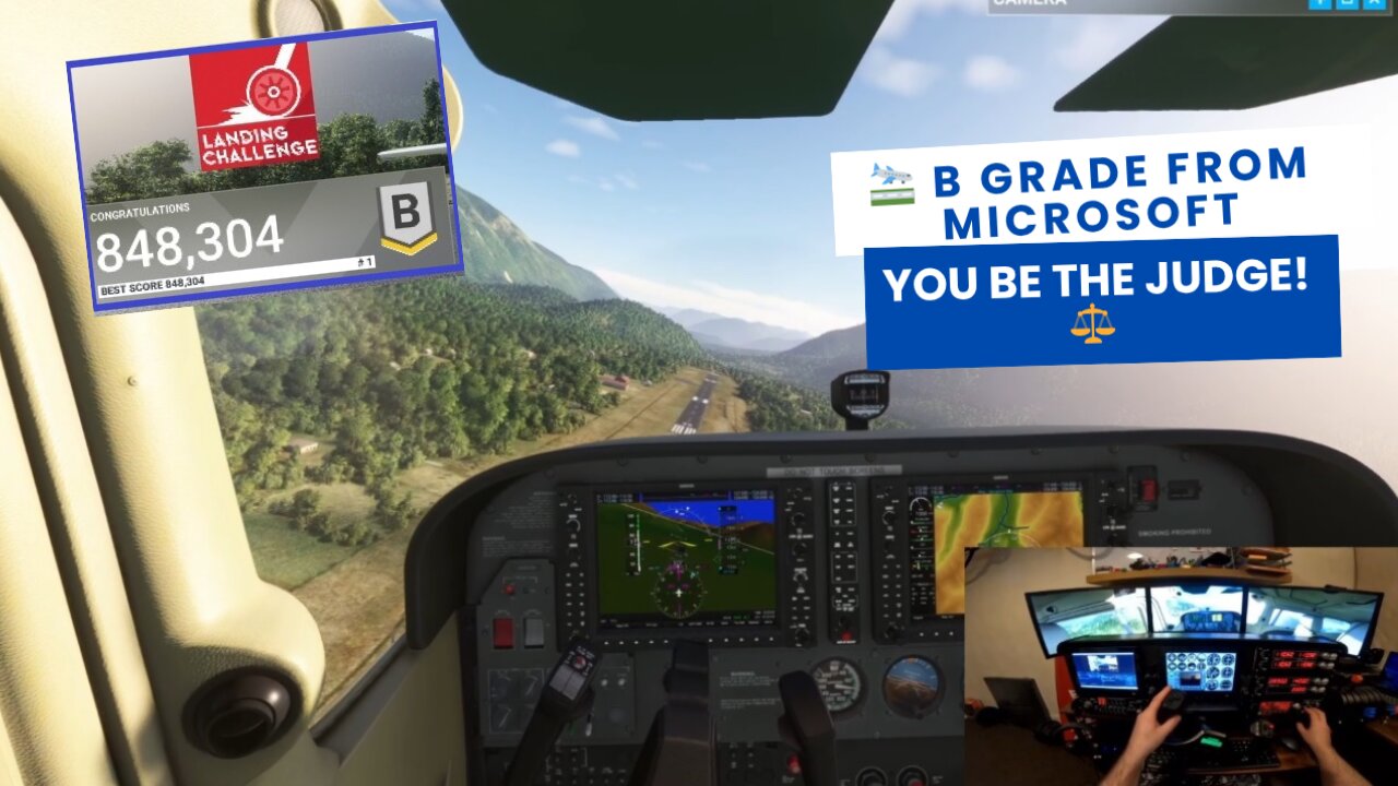 🛬 First Attempt at MSFS Landing Challenge in Cessna 172 G1000 | Safe Touchdown, Harsh Grade 😤