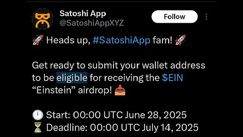 IF YOU FARM $EIN ON SATOSHI APP GO AND DO THIS NOW (WALLET)#satoshi #link #wallet #ein
