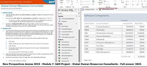 New Perspectives Access 2019 | Module 7: SAM Project 1a | Global Human Resources Consultants (2025)
