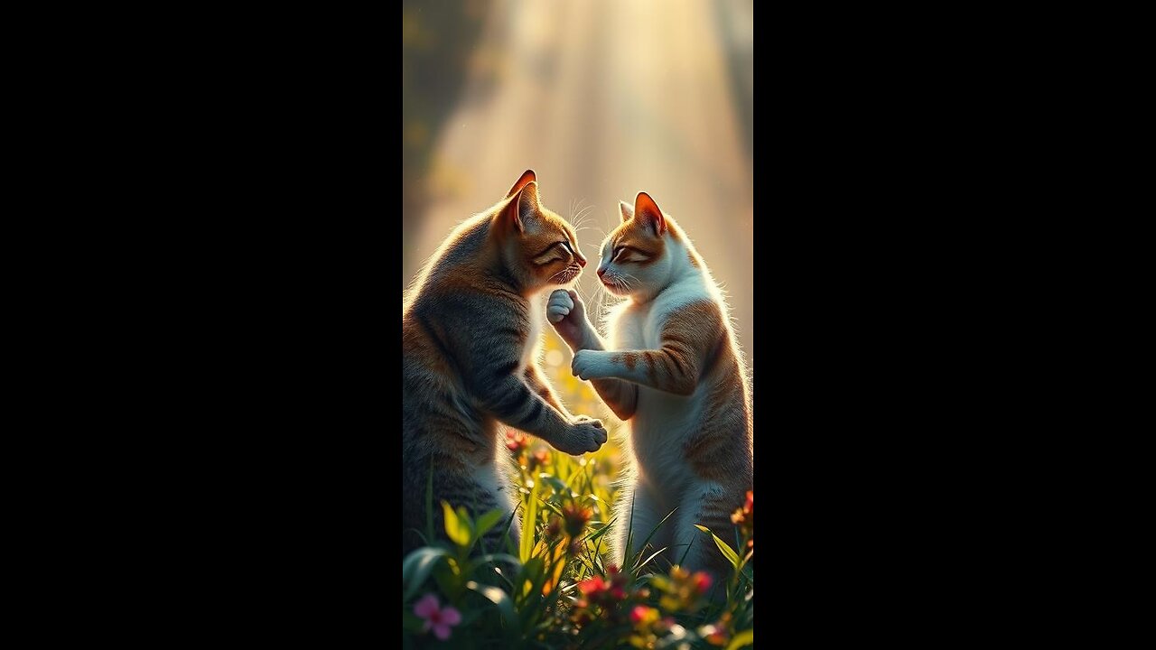playful cats fight Scene 😺+😺+😂