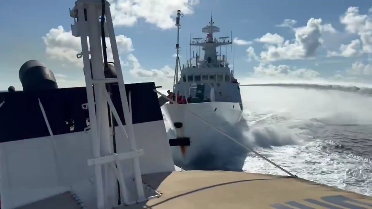 Shocking Collision: Chinese Ships Clash in South China Sea Chase! | Full Video