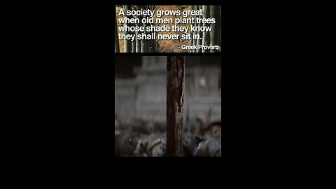 A society grows great when old men plant trees whose shade they know they shall never sit in.