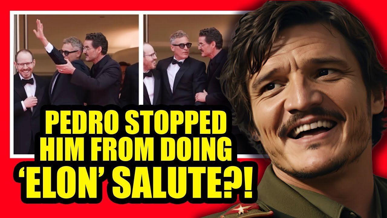 Pedro Pascal STOPS Joaquin Phoenix from Doing the 'ELON' SALUTE...