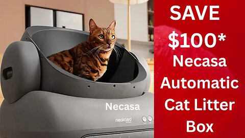 Save $100. Necasa M1 Open-Top Self Cleaning Cat Litter Box, Automatic Cat Litter Box