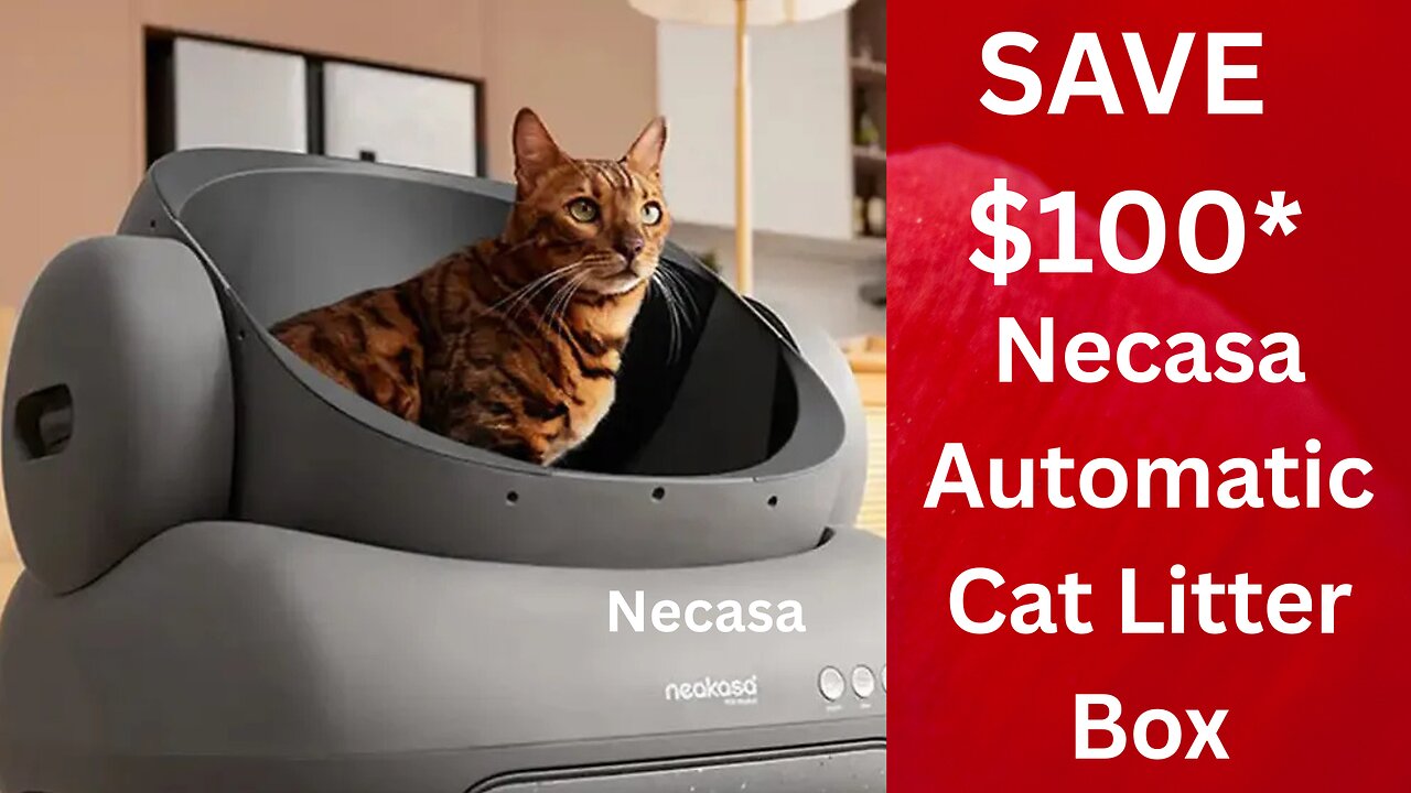 Save $100. Necasa M1 Open-Top Self Cleaning Cat Litter Box, Automatic Cat Litter Box