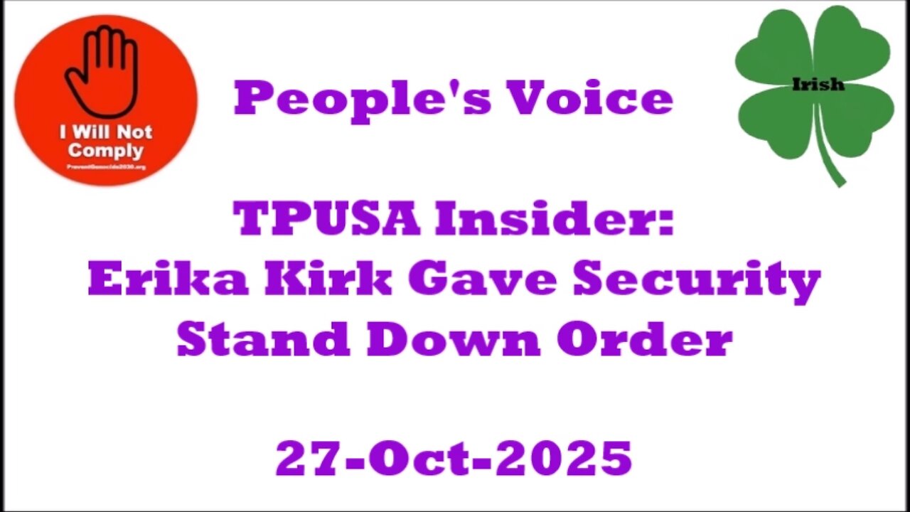 TPUSA Insider Admits Charlie Kirk Was Murdered By 'Inner Circle Traitors' 22-Oct-2025
