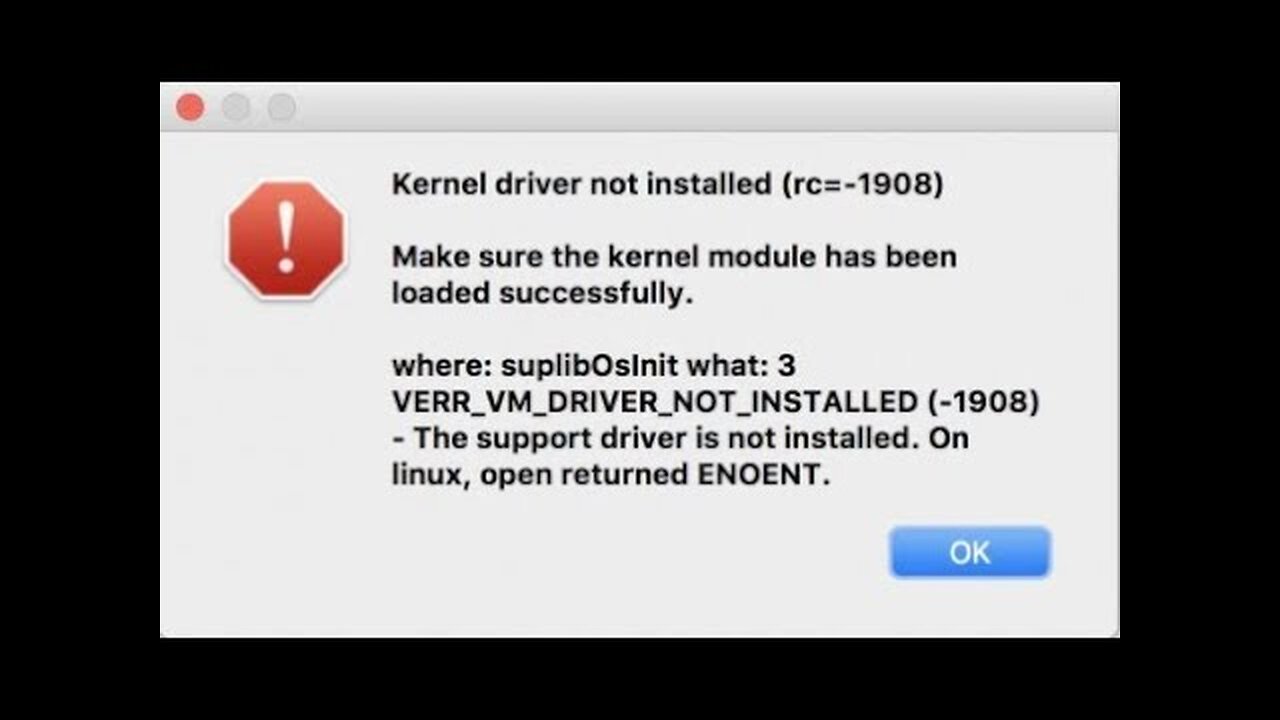 Fix error: Kernel Driver Not Installed (rc=-1908) Error on Mac