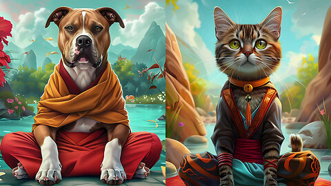 100 AI Animals Meditating