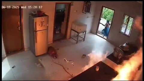 💥 Near-Fatal Gas Explosion Caught on Camera! 🚪 Open Doors Saved Their Lives!