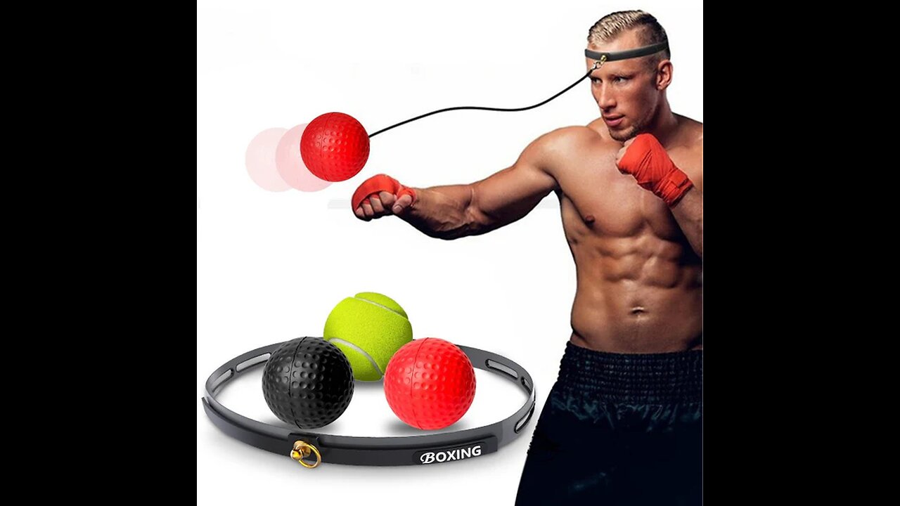 Boxing Reflex Ball Set, with 3 Difficulty Level Boxing Balls & Headband, for Reaction, Agility