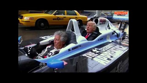 Mario Andretti gives Trump a ride to the White House