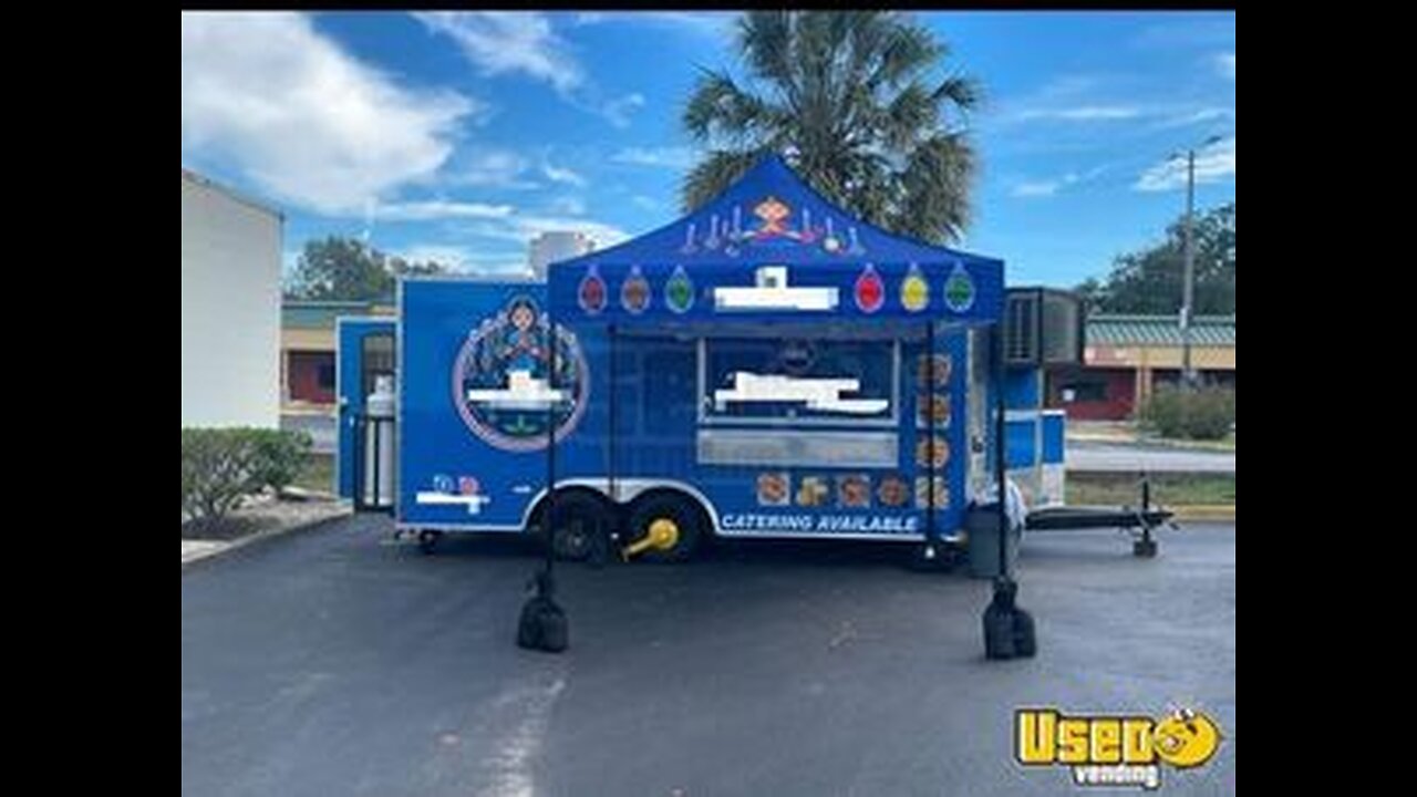 Like New - 2024 8.5' x 18' Kitchen Food Trailer with Fire Suppression System for Sale in Florida!