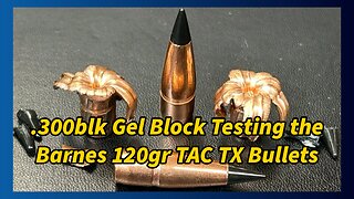 .300blk, Barnes 120gr TAC-TX All Copper Bullet, Ballistic Gel Block Test.