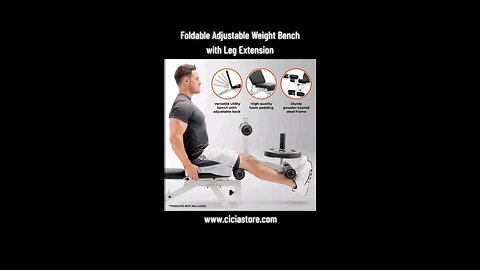 Foldable Adjustable Weight Bench with Leg Extension - Cicia Store
