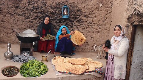 Surviving the coldest village of Afghanistan/ old Grandma cooking Traditional Food/ village life