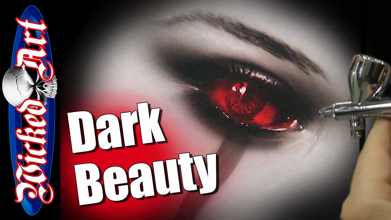 Airbrush Portrait Painting Time-Lapse | Dark Fantasy Banshee Artwork in Black & Grey