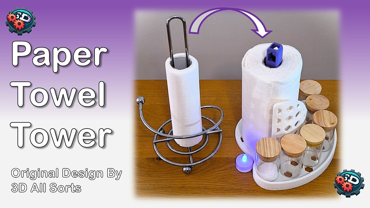 3D Printing a Custom Paper Towel Holder with Extra Utility!