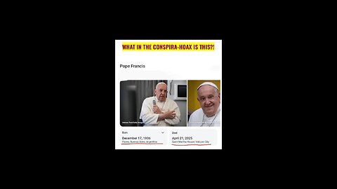 What In The Conspira Hoax is this? Pope Francis