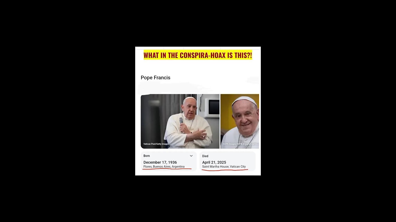 What In The Conspira Hoax is this? Pope Francis