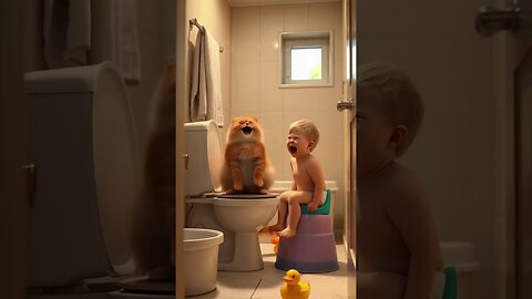 Baby fart and cat laughing