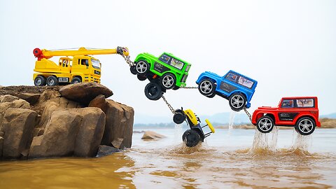 🚜 Toy JCB Saves Cars, Trucks & Rickshaw from River | Epic Toy Rescue