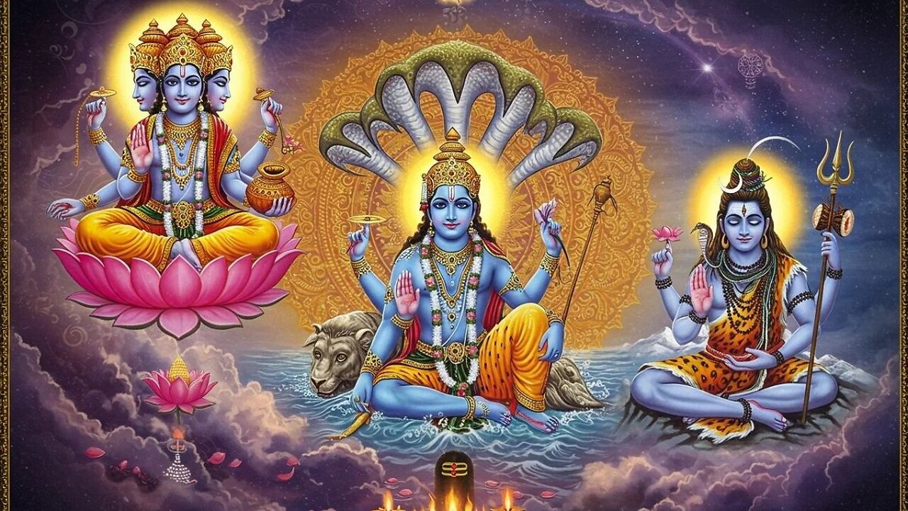 🌌 The Power of Three: Brahma, Vishnu & Shiva – Guardians of the Universe ✨