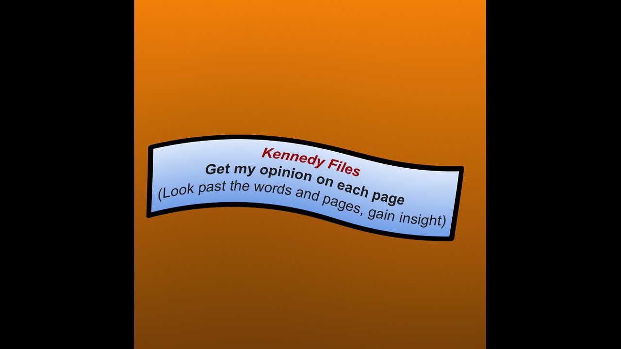 FREE! Join the Rumble Channel - KennedyFilesInsight