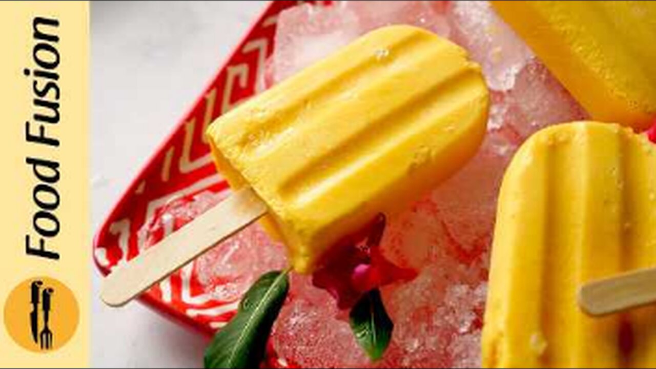 Creamy Mango Popsicles Recipe by Food Fusion