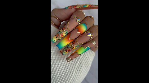 7 Rang Ka Cartoon Nail Art Design | Easy Colorful Nails Tutorial for Beginners