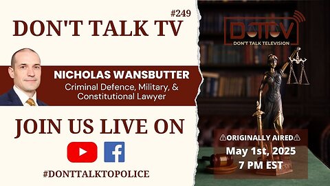 ⚖️DTTV 249⚖️| Live* Q&A with Canadian Criminal Defence, Human Rights, & Constitutional Lawyer…