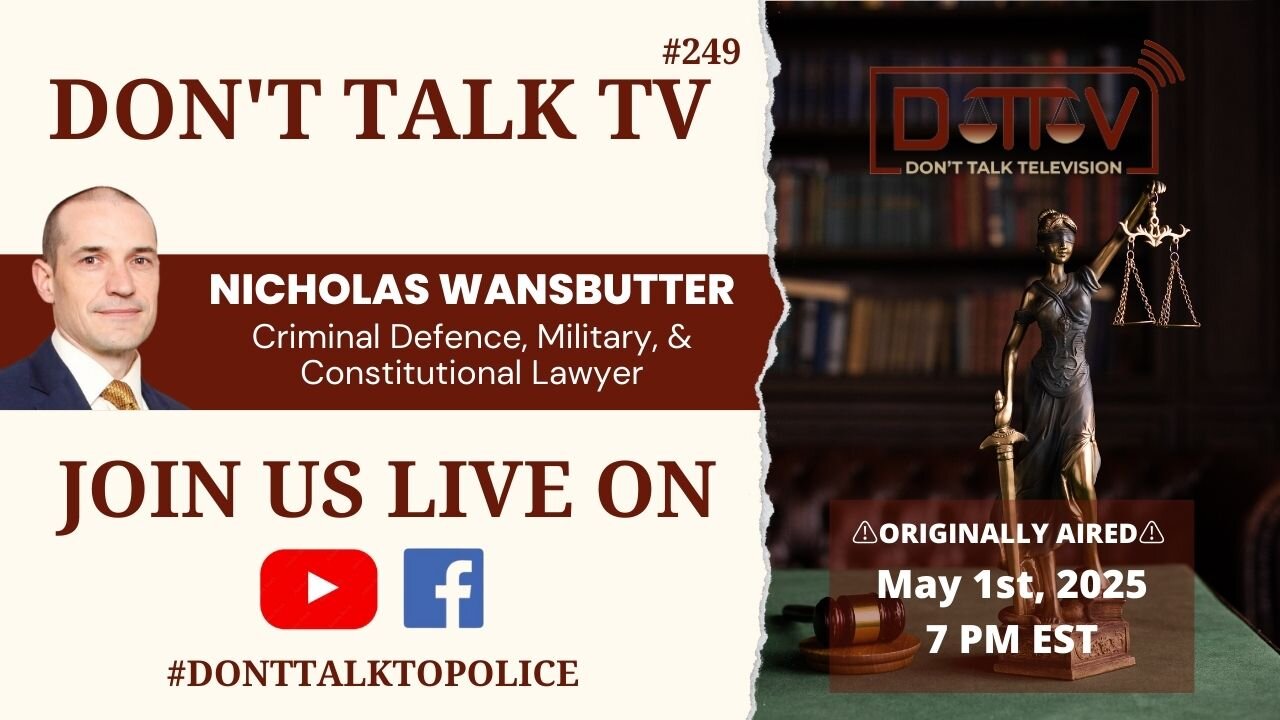 ⚖️DTTV 249⚖️| Live* Q&A with Canadian Criminal Defence, Human Rights, & Constitutional Lawyer…