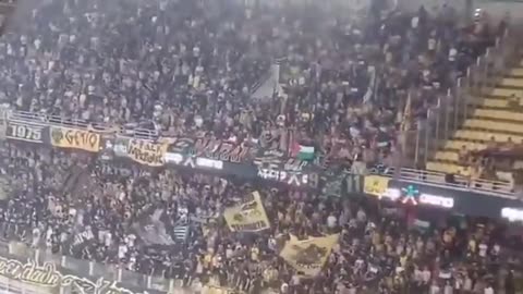 AEK fans (Greek soccer) were chanting： “F%ck you Israel, Viva Palestine”