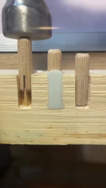 Wooden Dowels in Timber Block with Pliers