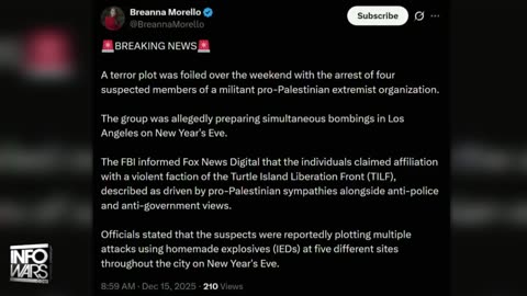 BREAKING: The FBI just told Fox News that they foiled a New Year's bombing plot