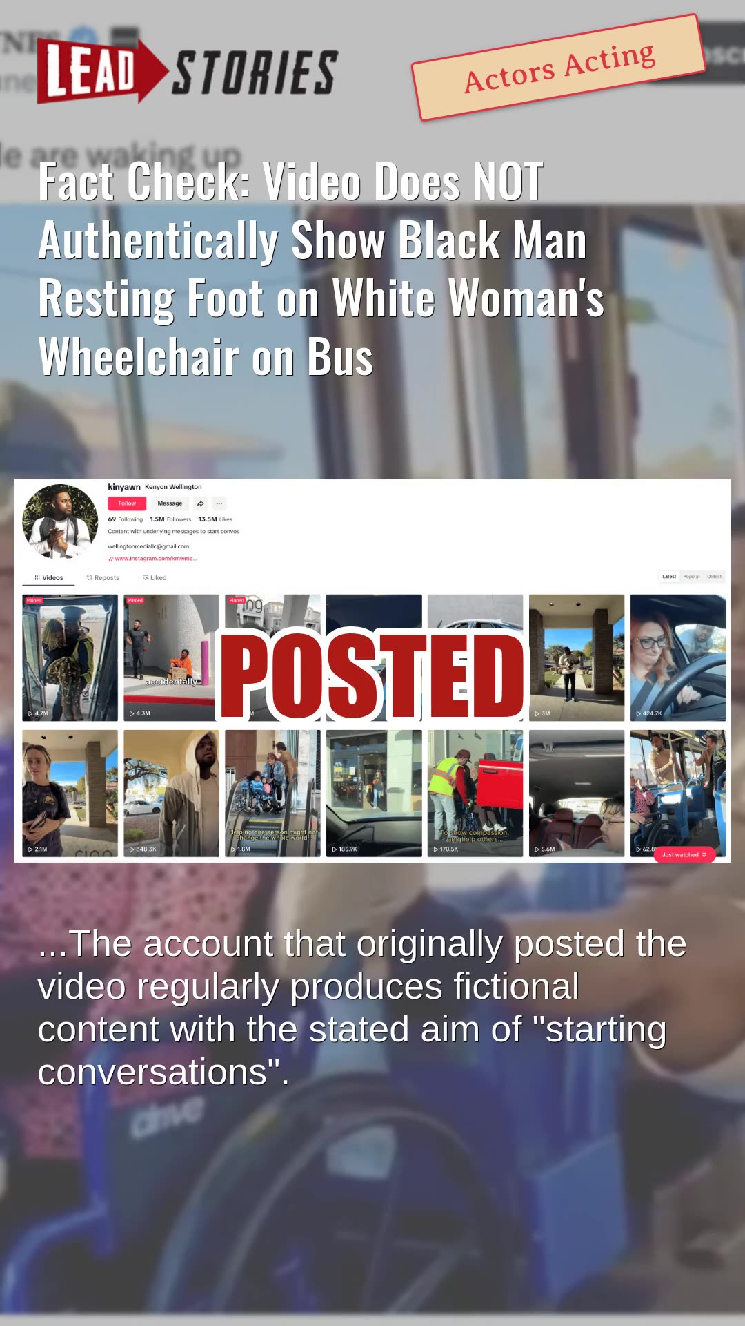 Fact Check: Video Does NOT Really Show Black Man Resting Foot on White Womans Wheelchair on Bus