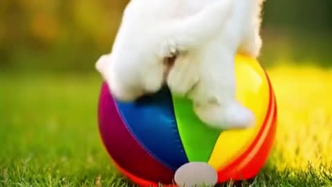 World s Most lnnocent Puppy s First Ball Play