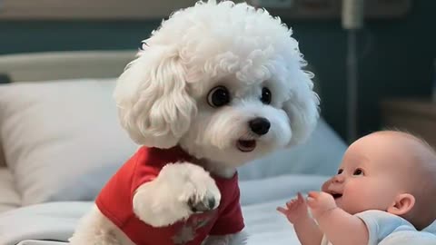 The Pomeranian saved the baby during the earthquake.