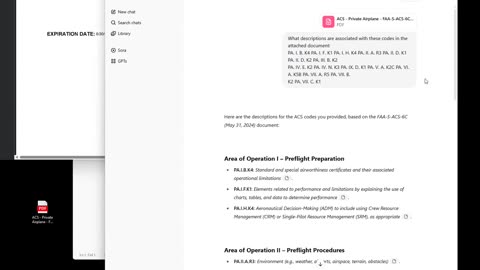 Using ChatGPT to Look Up FAA Knowledge Test Codes