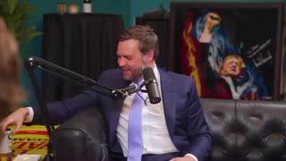 JD Vance cracks up after Theo Von claims FDR left his wife after consuming a Celsius energy drink.