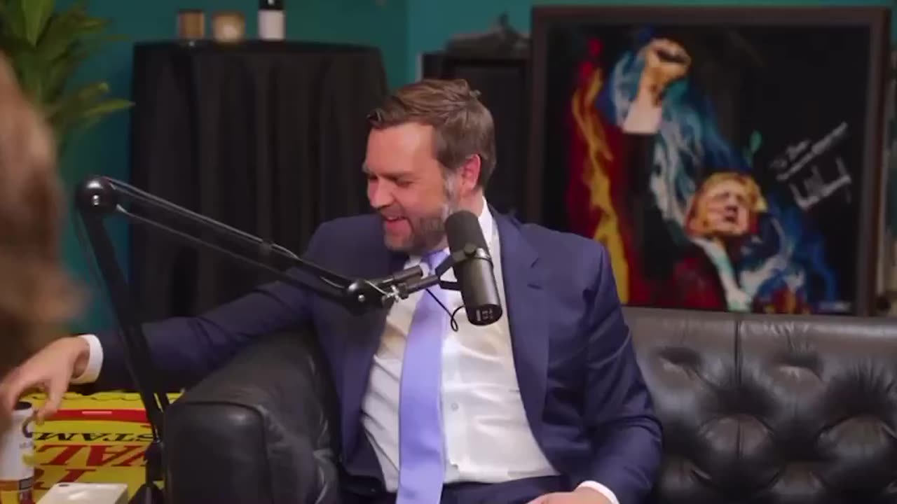 JD Vance cracks up after Theo Von claims FDR left his wife after consuming a Celsius energy drink.